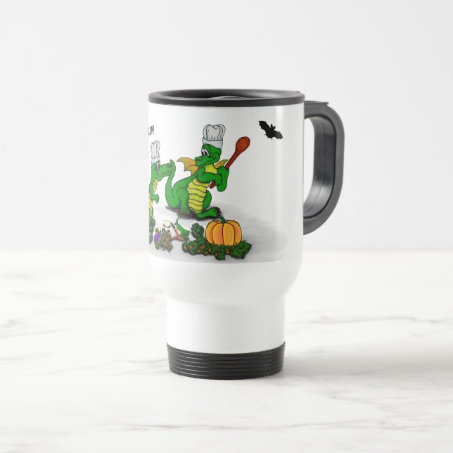 Caneca Térmica Dragões - Feliz Halloween! Hoje eu cozinho (Frente Esquerda)