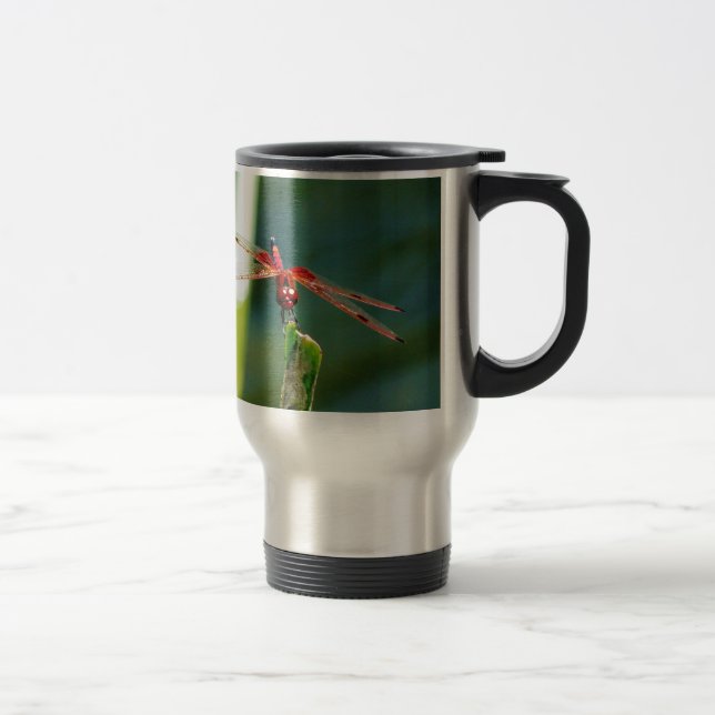 Caneca Térmica Dragonfly Frontal Vermelha e Negra (Direita)