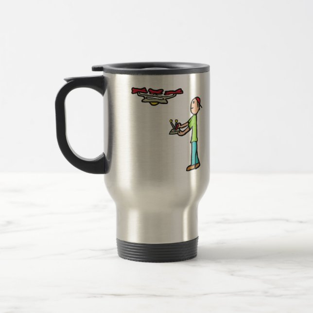Caneca Térmica Drone voando (Esquerda)