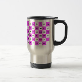Caneca Térmica Duas Palavras-Letra, cor-de-rosa e branco, versão
