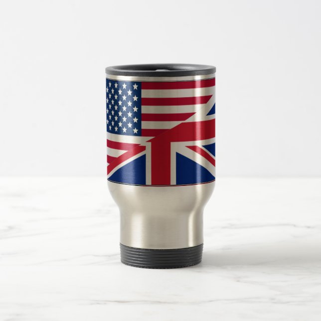 Caneca Térmica Duplo Cidadão Americano e Britânico Flag Mug (Centro)