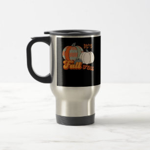 Caneca Térmica É Fall Y'all, Funny Pumpkins Chevron Pattern