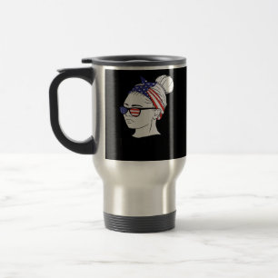 Caneca Térmica É Fall Y'all Mensy Bun Women USA Flag