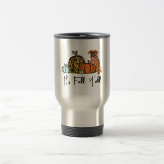 Caneca Térmica É Gifa do Cachorro do Cachorro do Pumpkin em Queda