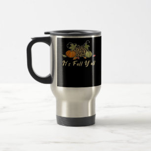 Caneca Térmica É Outono Pessoal Feliz Outono Leopardo