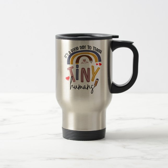 Caneca Térmica É Um Bom Dia Ensinar Humanos Pequenos, Professor D (Direita)