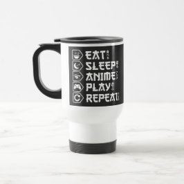 Caneca Térmica Eat Sleep Anime Play Repeat Otaku Anime Lifestyle