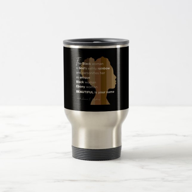 Caneca Térmica Ebony Woman, this cup is a symbol empowerment  (Centro)