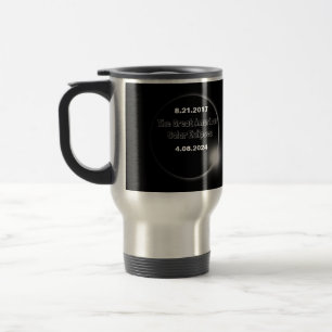 Caneca Térmica Eclipse Solar de 2024 e 2017 com Datas Duplas
