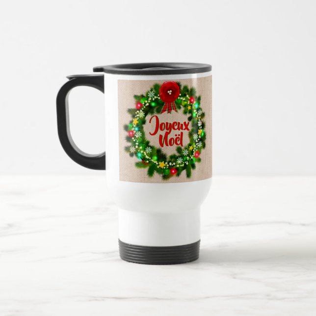 Caneca Térmica Editar Texto da Viagem joyeux Noël (Esquerda)