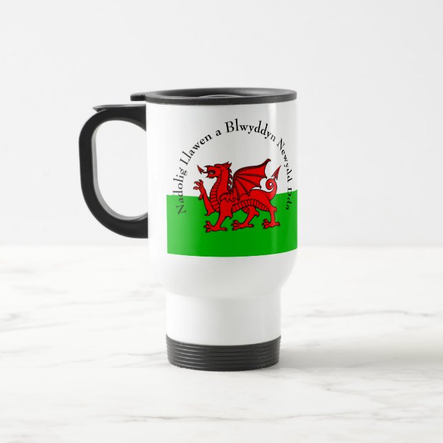 Caneca Térmica Editar Texto Sinalizador de Welsh Sinalizador Verm (Esquerda)