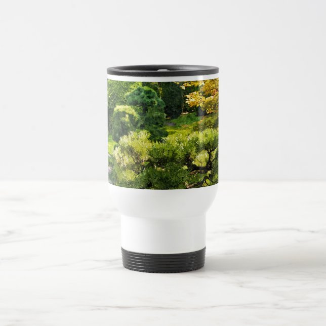 Caneca Térmica Efeito de Pintura de Jardim Japonês Paisagem (Centro)