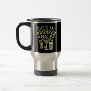Caneca Térmica Ela é Minha Metade Mais Bêbada Casal Combinado St