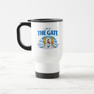 Caneca Térmica Ele É a Porta Versículo Bíblico Jesus Cristão