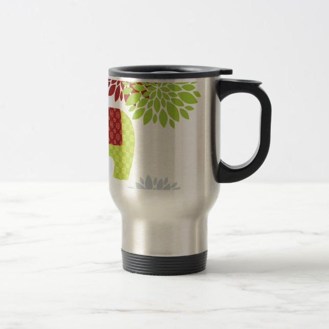 Caneca Térmica Elefante colorido bonito flower power do Hippie (Direita)