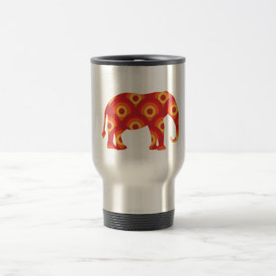 Caneca Térmica Elefante dos círculos retroativos funky
