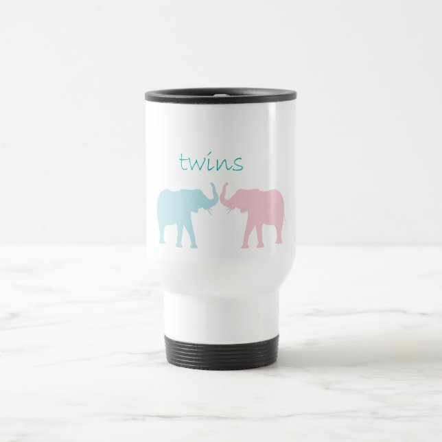 Caneca Térmica Elefante Gêmeo Rosa E Azul (Centro)