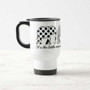 Caneca Térmica Elefantes Preto e Branco Padrão Moderno Tendência
