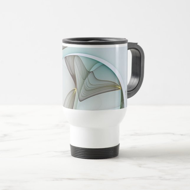 Caneca Térmica Elegância Dourada abstrato Moderna Turquesa Brown (Frente Esquerda)