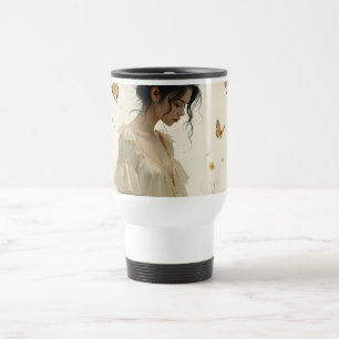 Caneca Térmica Elegância Suave em uma Dança de Borboleta