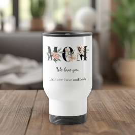 Caneca Térmica Elegant Floral Personalized Mom Travel Coffee Mug