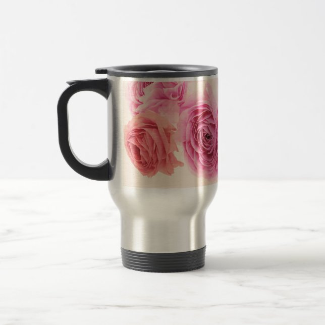 Caneca Térmica Elegant pink Ranunculus (Esquerda)