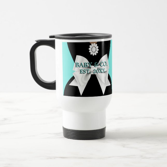 Caneca Térmica Elegante Aqua Tiffany Mamãe Étnica de Gravidez (Esquerda)