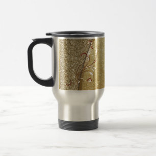 Caneca Térmica Elegante Estilo Dourado Brilho Espiral -Personaliz