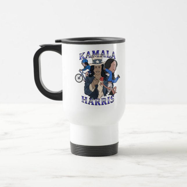 Caneca Térmica Eleição de Estilo de Rap Bootleg Kamala Harris (Esquerda)