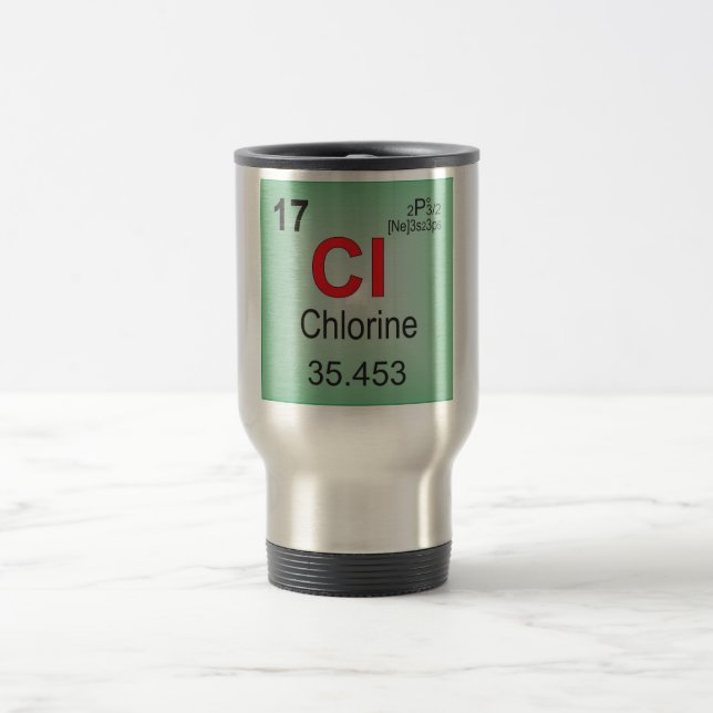 Caneca Térmica Elemento individual do cloro da mesa periódica (Centro)