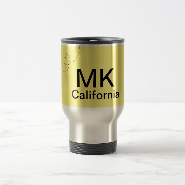 Caneca Térmica Elemento simples e mínimo de viagem de texto para  (Centro)