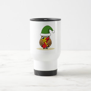 Caneca Térmica Elf Owl de Natal com Presente