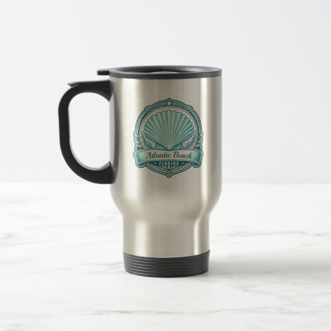 Caneca Térmica Emblema Costeiro de Atlantic Beach FL (Esquerda)