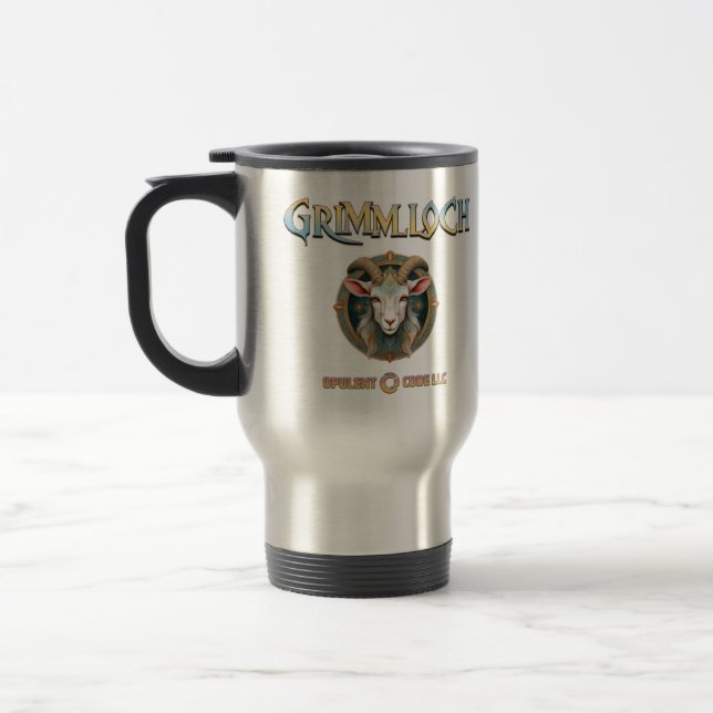 Caneca Térmica Emblema de Cabra Grimmloch RPG de Fantasia (Esquerda)
