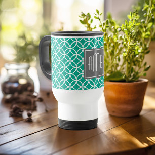 Caneca Térmica Emerald Geométrico com Monogramas