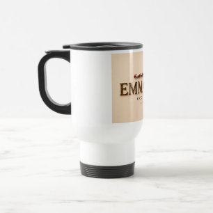 Caneca Térmica EMMANUEL   Mateus 1:23 Natal   Creme Quente