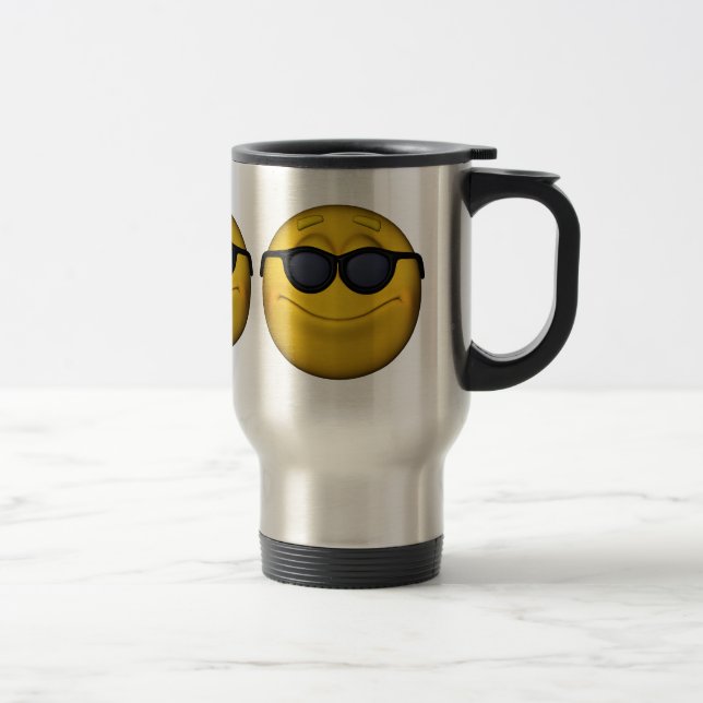 Caneca Térmica Emoticon De Óculos De Sol (Direita)