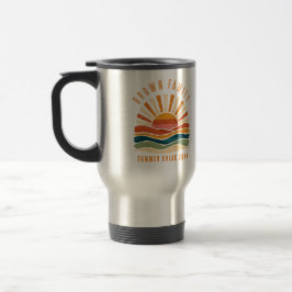 Caneca Térmica Encontro Familiar Praia do Pôr do Sol de Verão