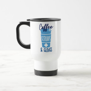Caneca Térmica Enfermeira Café Esfoliantes e Luvas