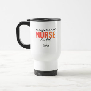 Caneca Térmica Enfermeira de Saúde Ocupacional Presente com Nome