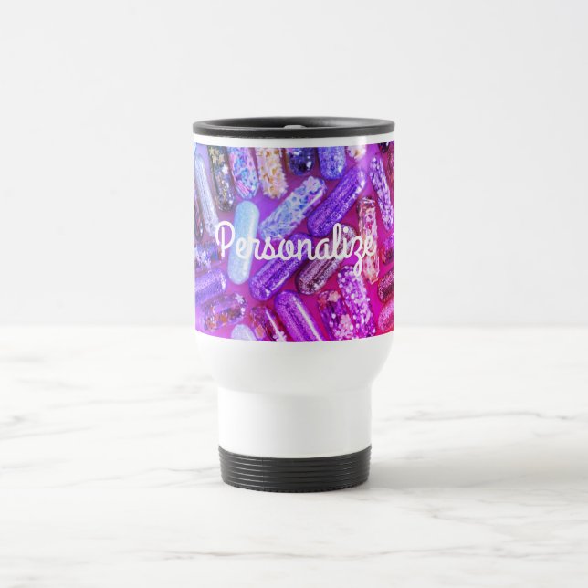 Caneca Térmica Enfermeira olhar remédio pílula rosa púrpura (Centro)