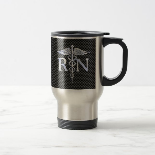 Caneca Térmica Enfermeira Registrada RN Cobras de Silver Caduceus (Direita)