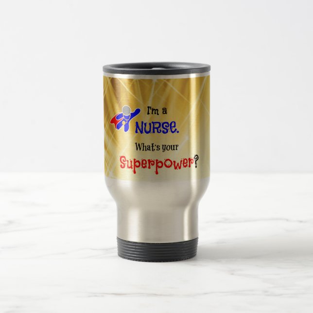 Caneca Térmica Enfermeira super-herói (Centro)