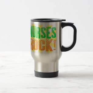Caneca Térmica Enfermeiras Rocha, Laranja e Diversão Verde