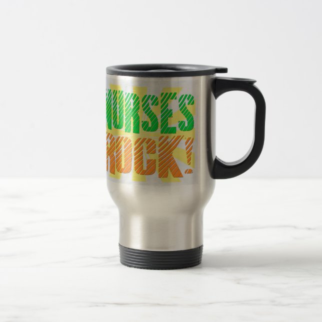 Caneca Térmica Enfermeiras Rocha, Laranja e Diversão Verde (Direita)