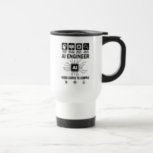 Caneca Térmica Engenheiro de IA engraçado Inteligência artificial