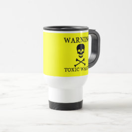 Caneca Térmica Engraçado ★ AVISO Resíduos Tóxicos ★ Eco Amarelo