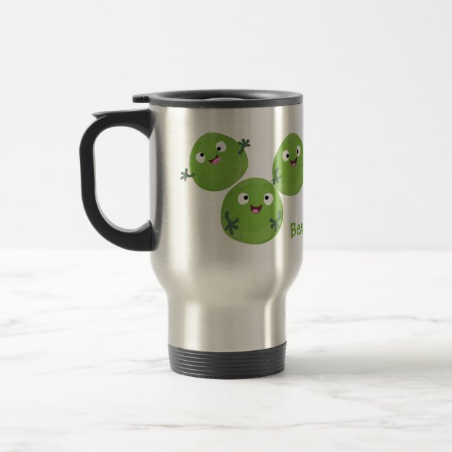 Caneca Térmica Engraçado Bruxelas brota caricatura de legumes (Esquerda)