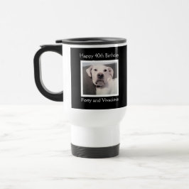 Caneca Térmica Engraçado Cachorro Branco Engraçado aniversário de