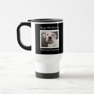 Caneca Térmica Engraçado Cachorro Branco Engraçado aniversário de